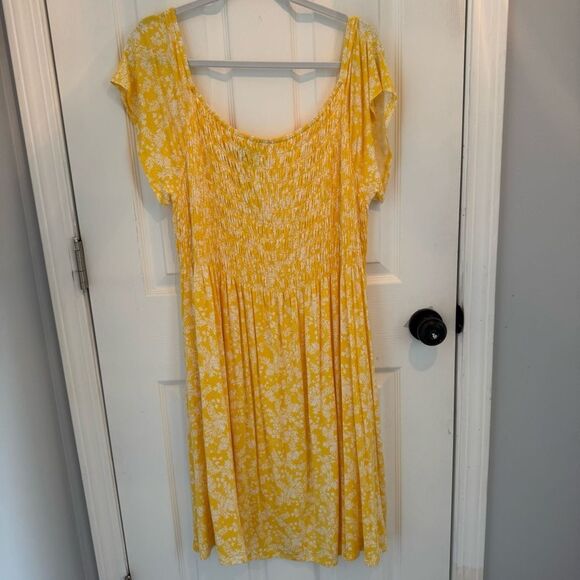NWT Lane Bryant 1x 18 20 Yellow Floral Dress - Picture 3 of 8